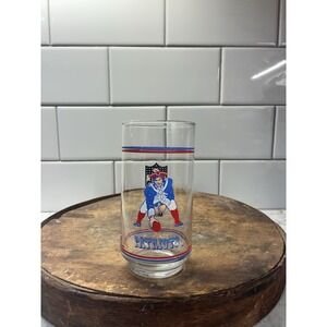 New England Patriots NFL Mobil Glass 1980s 16oz